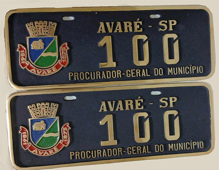 Placa de Carro em Bronze Fundido